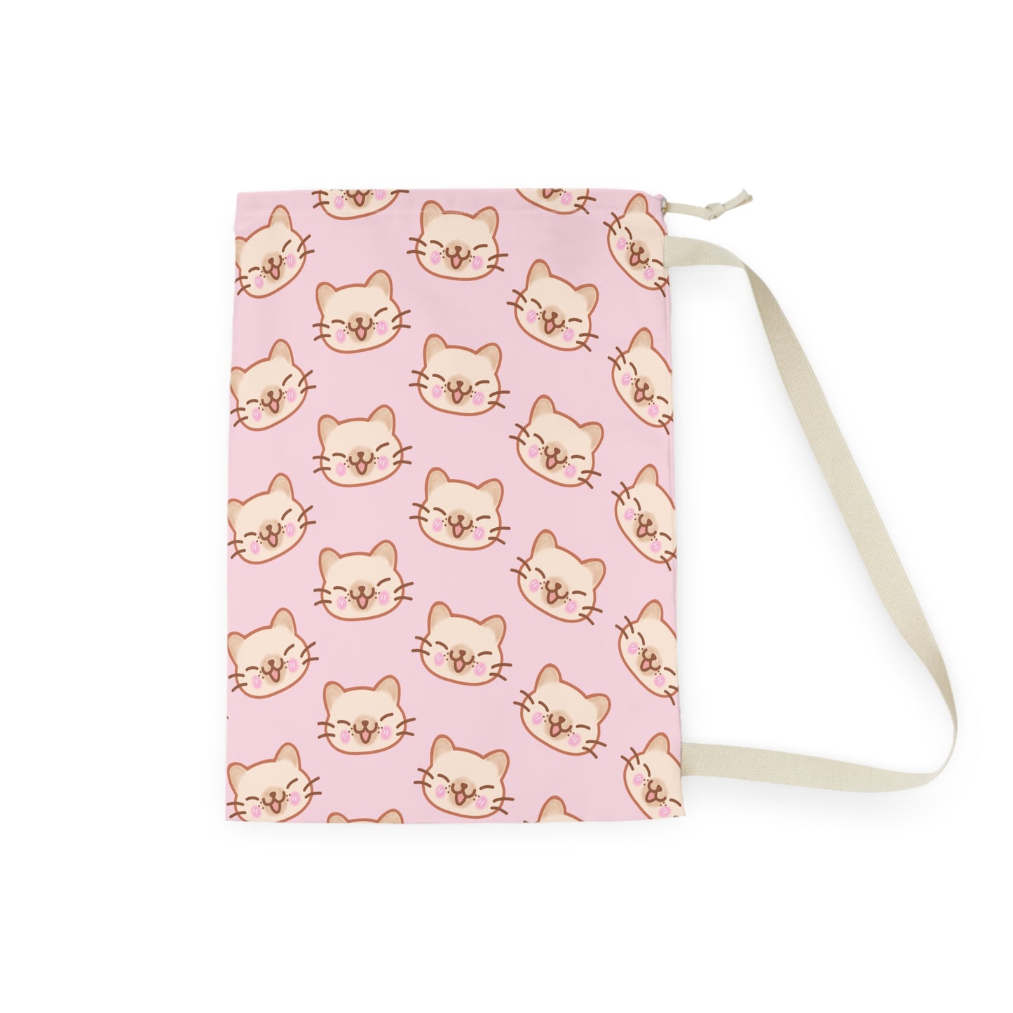 Baby Pink Kitty Kat Drawstring Bag