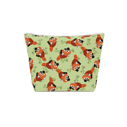 Matcha Green Red Panda Cosmetic Bag