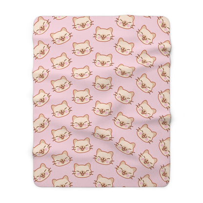 Baby Pink Kitty Kat Cozy Fleece Blanket