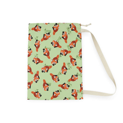 Matcha Green Red Panda Drawstring Bag