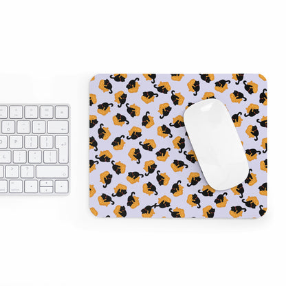 Lavender Black Cat Taiyaki Mouse Pad