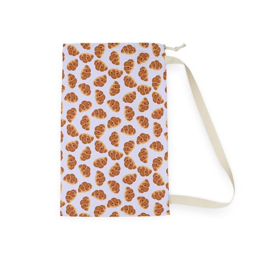 Lavender Blushing Croissant Drawstring Bag