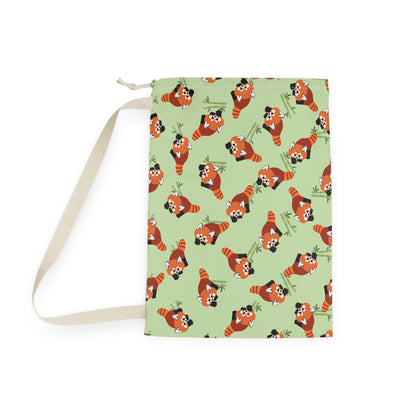 Matcha Green Red Panda Drawstring Bag