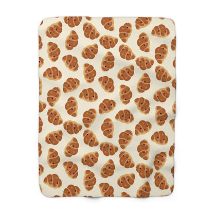 Blushing Croissant Cozy Fleece Blanket