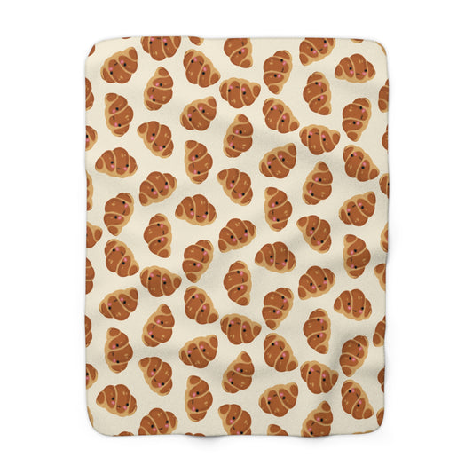 Blushing Croissant Cozy Fleece Blanket