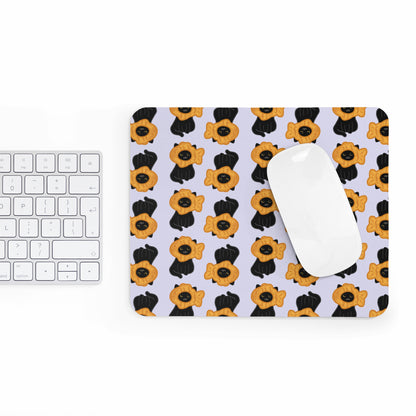 Lavender Black Cat Taiyaki Hat Mouse Pad