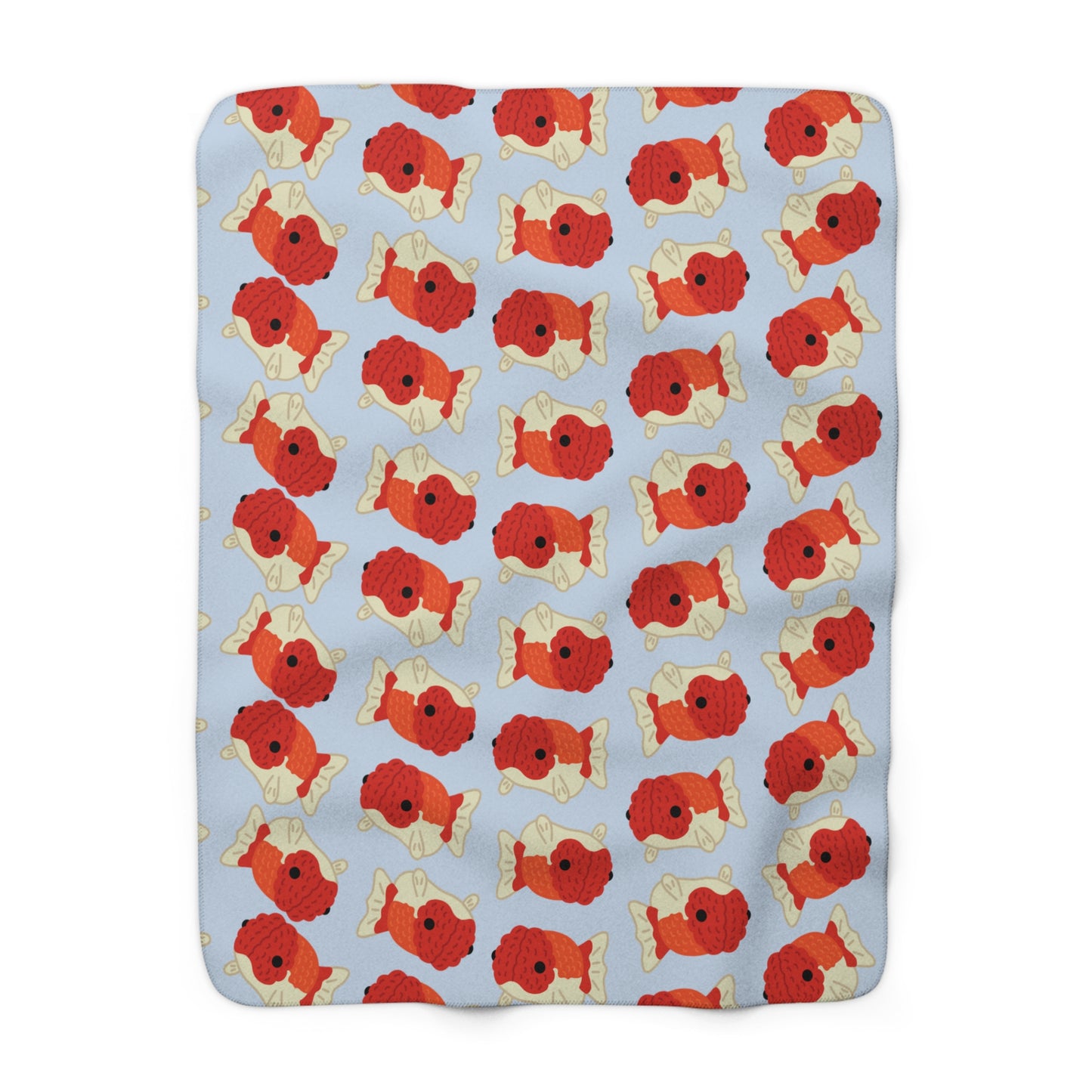 Baby Blue Chubby Goldfish Cozy Fleece Blanket