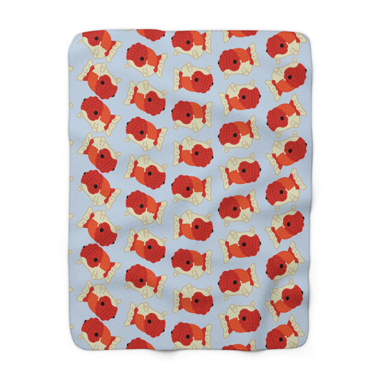 Baby Blue Chubby Goldfish Cozy Fleece Blanket