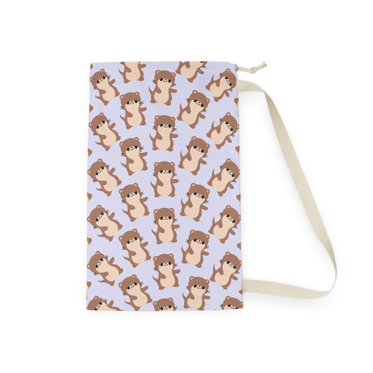 Lavender Otter Drawstring Bag