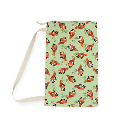 Matcha Green Red Panda Drawstring Bag