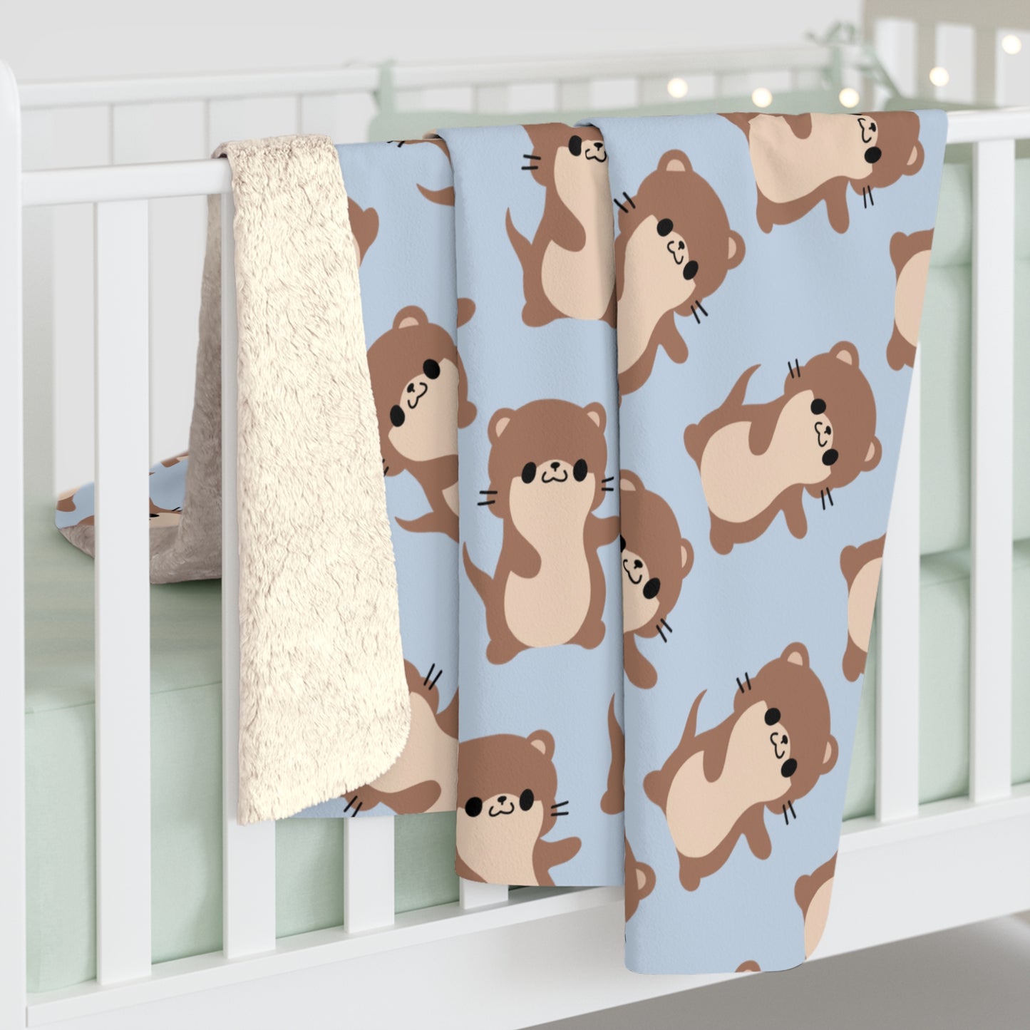 Baby Blue Otter Cozy Fleece Blanket