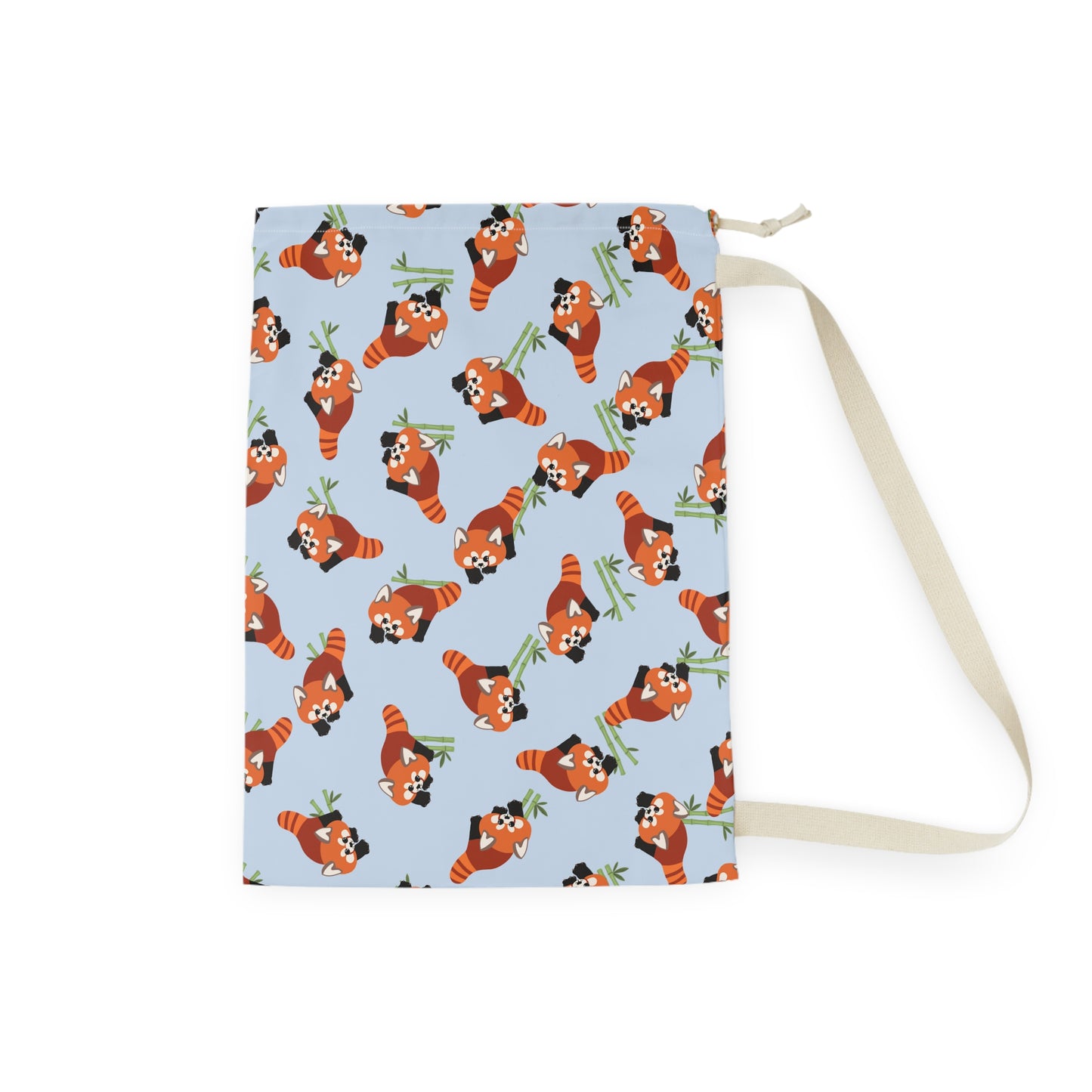 Baby Blue Red Panda Drawstring Bag