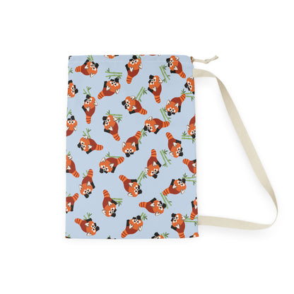 Baby Blue Red Panda Drawstring Bag