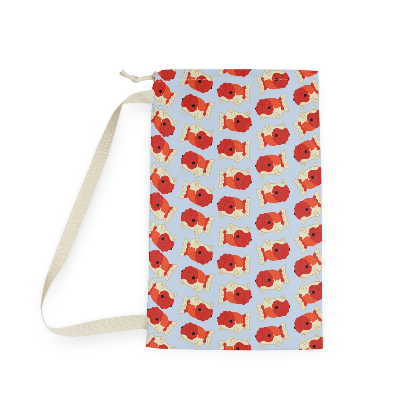 Baby Blue Chubby Goldfish Drawstring Bag