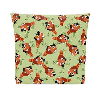 Matcha Green Red Panda Cosmetic Bag