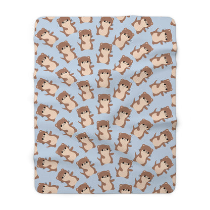 Baby Blue Otter Cozy Fleece Blanket