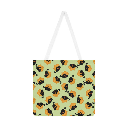 Matcha Green Black Cat Taiyaki Tote Bag