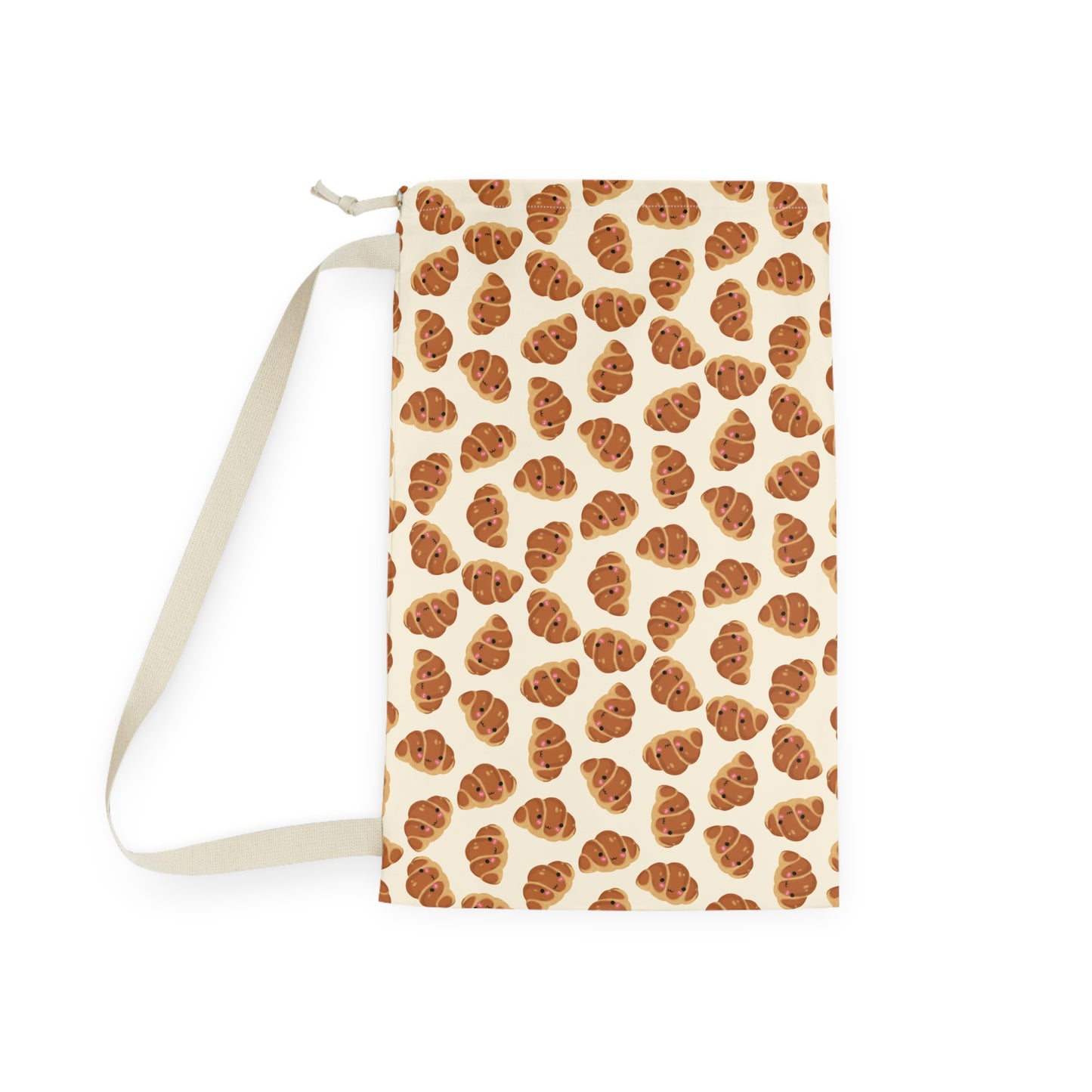 Blushing Croissant Drawstring Bag