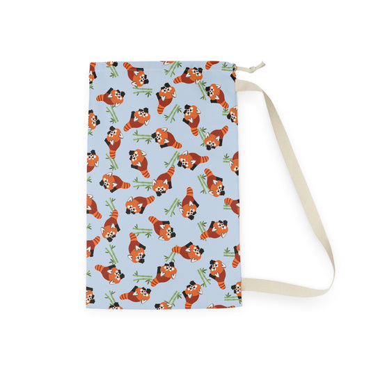 Baby Blue Red Panda Drawstring Bag