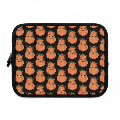 Angry Pumpkin Black Laptop Sleeve