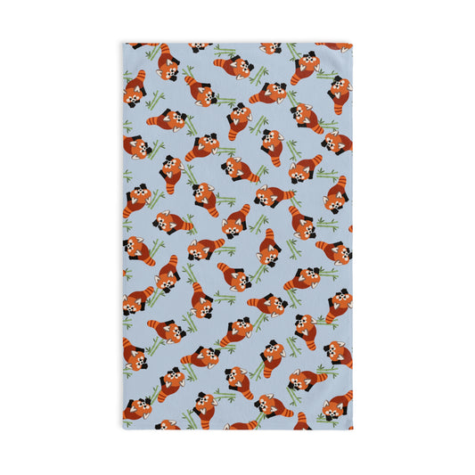 Baby Blue Red Panda Hand Towel
