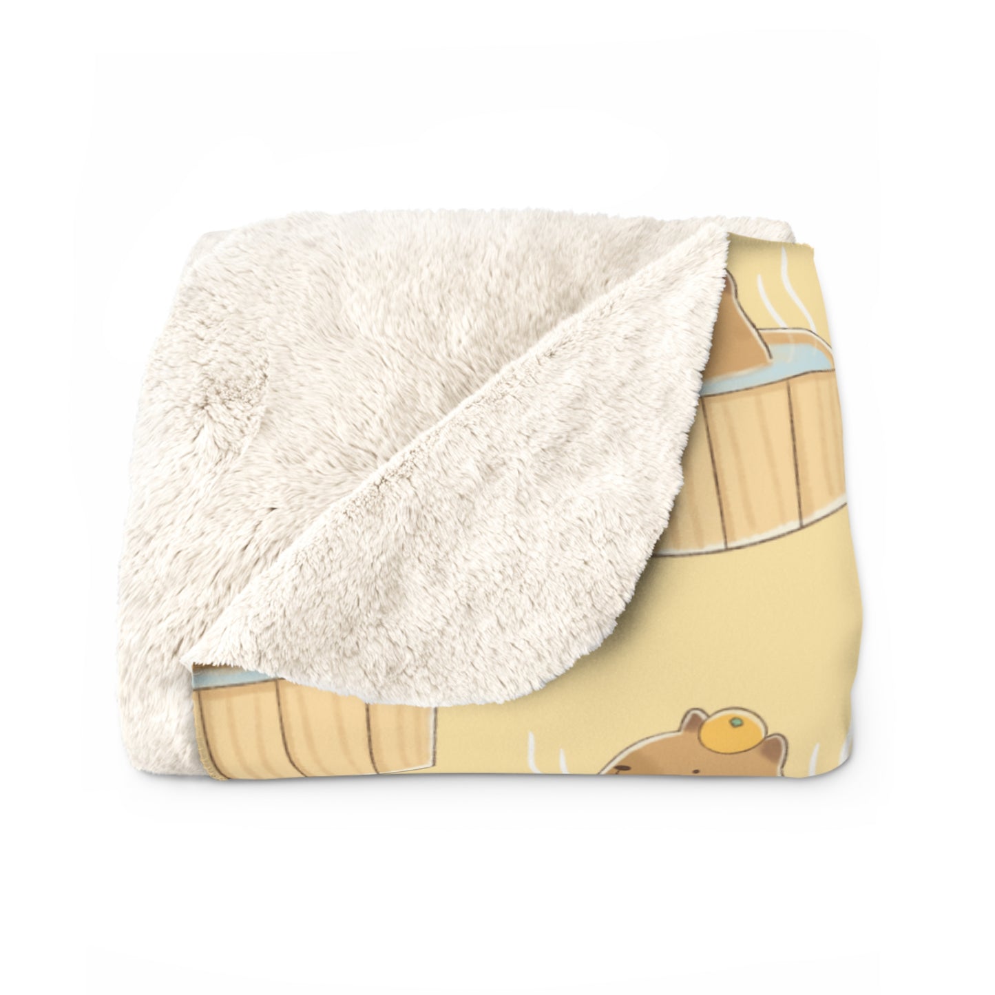 Butter Capybara Bath Cozy Fleece Blanket