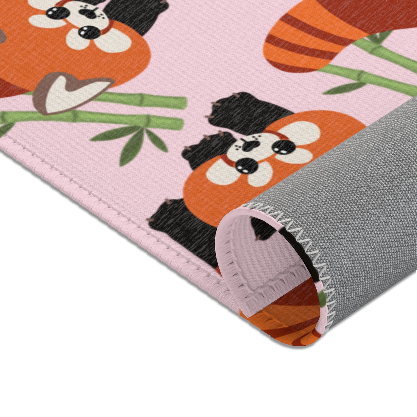 Baby Pink Red Panda Rug