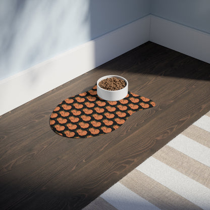 Angry Pumpkin Pet Food Mat
