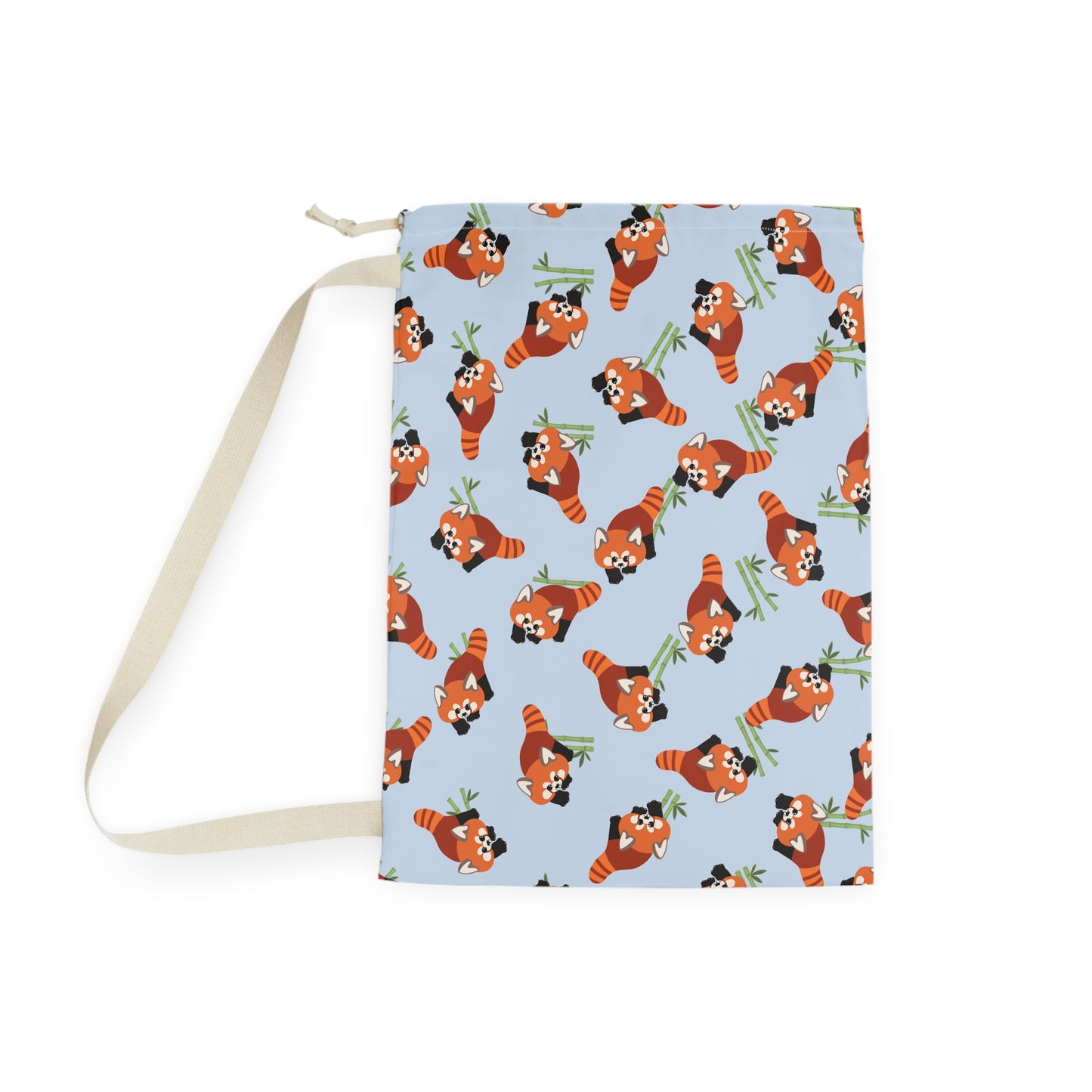Baby Blue Red Panda Drawstring Bag