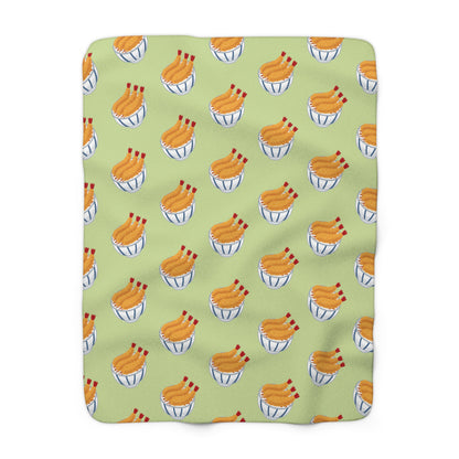 Matcha Green Tempura Cozy Fleece Blanket