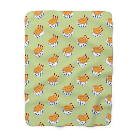 Matcha Green Tempura Cozy Fleece Blanket