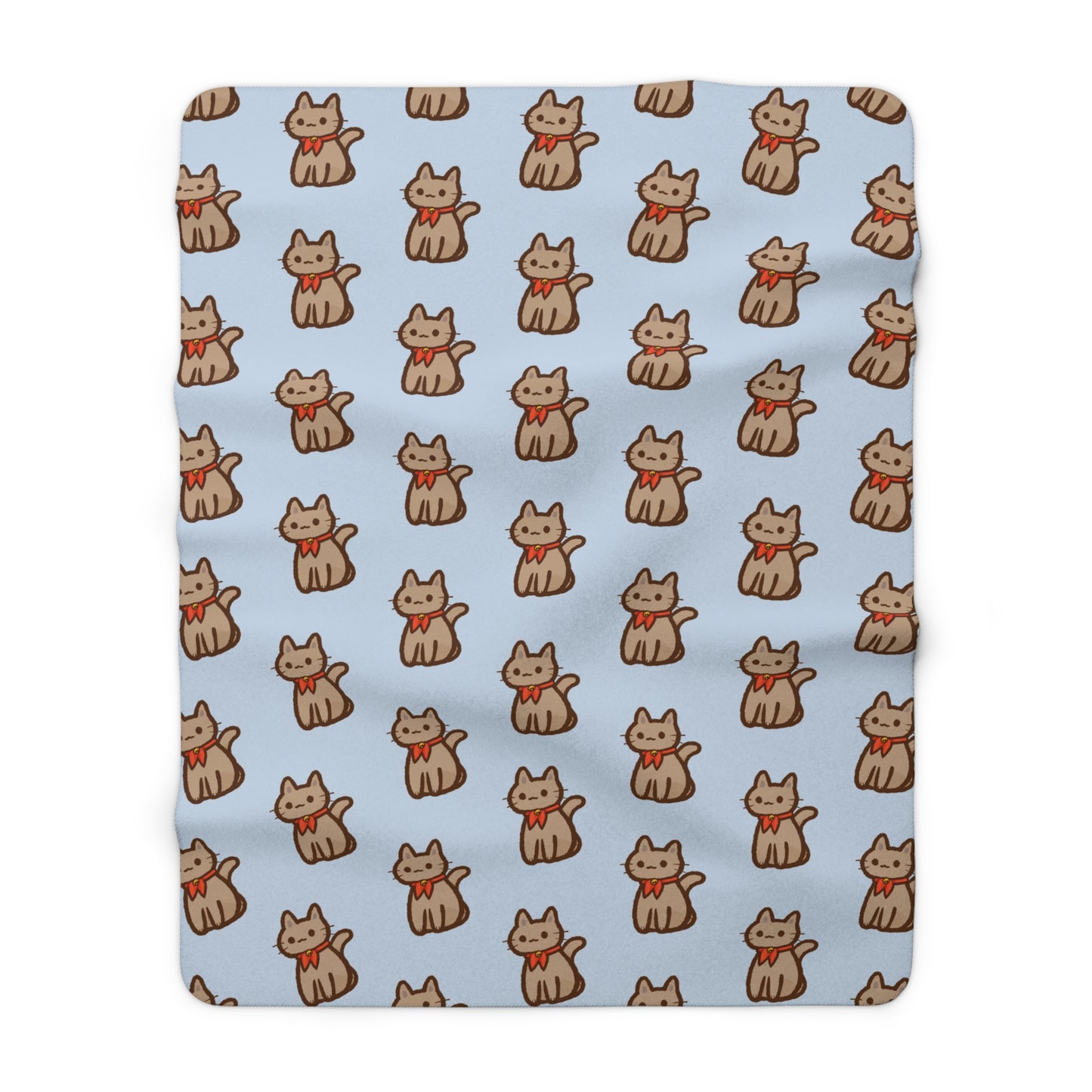 Baby Blue Kitty Kat Cozy Fleece Blanket