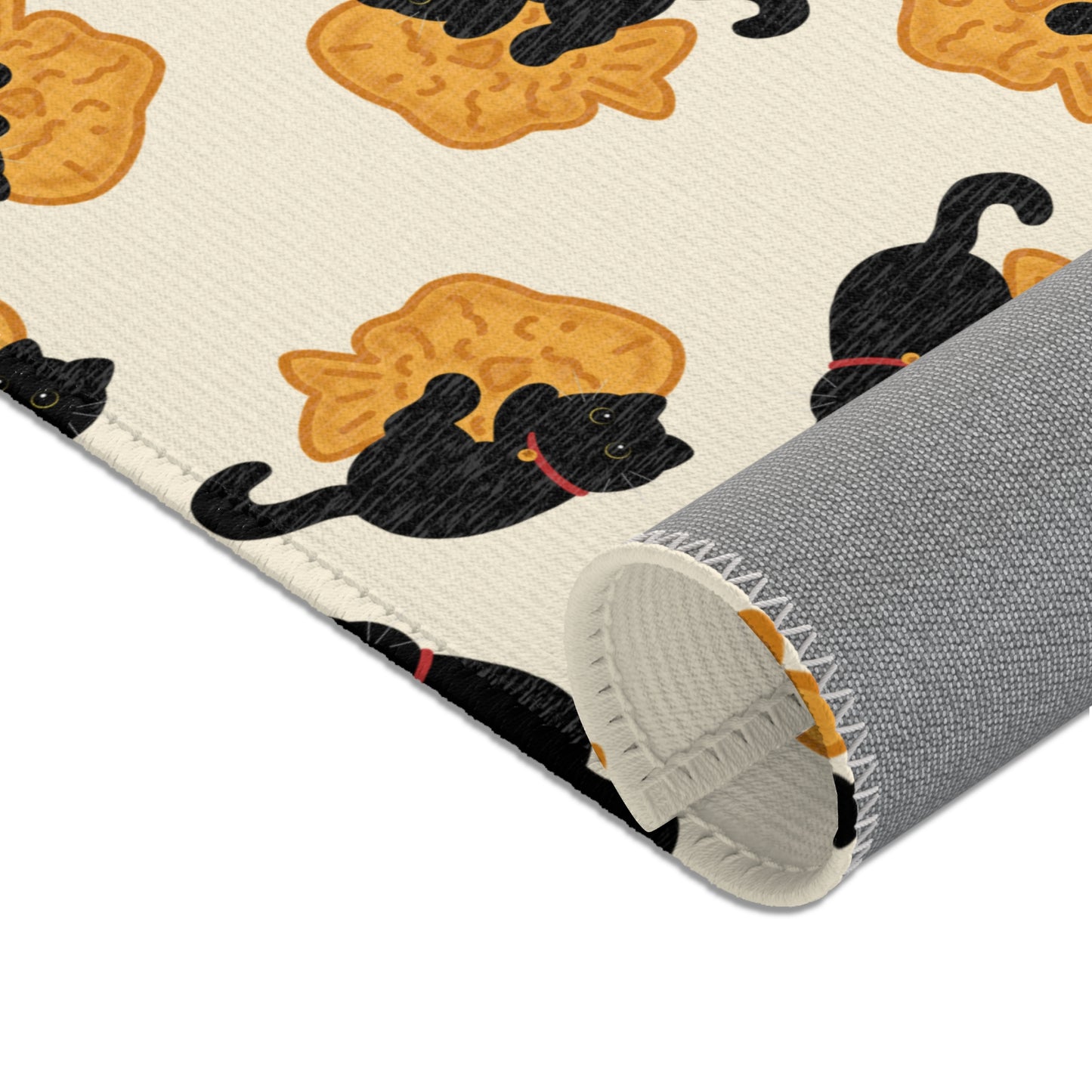 Black Cat Taiyaki Rug