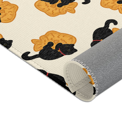 Black Cat Taiyaki Rug