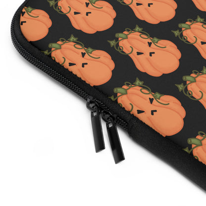 Angry Pumpkin Black Laptop Sleeve