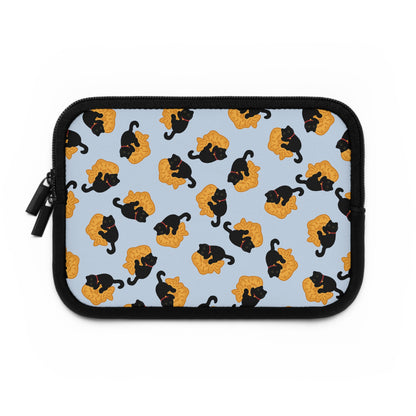 Baby Blue Black Cat Taiyaki Laptop Sleeve