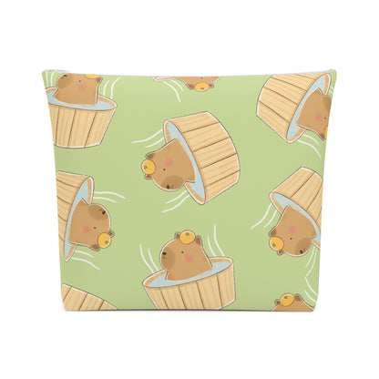 Matcha Green Capybara Bath Cosmetic Bag