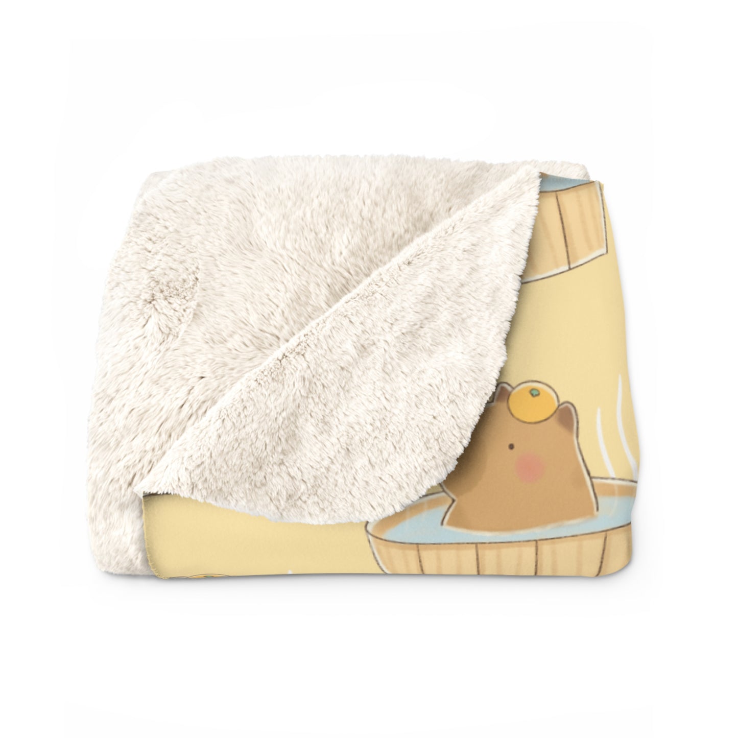 Butter Capybara Bath Cozy Fleece Blanket