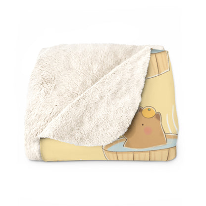 Butter Capybara Bath Cozy Fleece Blanket