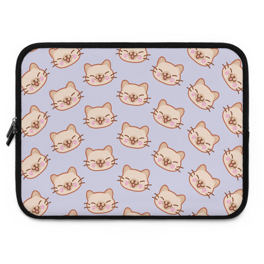 Lavender Kitty Kat Laptop Sleeve