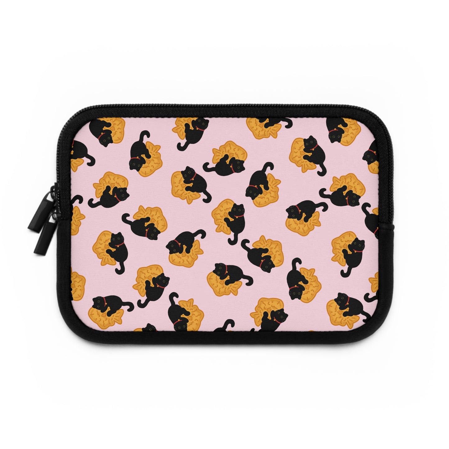 Baby Pink Black Cat Taiyaki Laptop Sleeve
