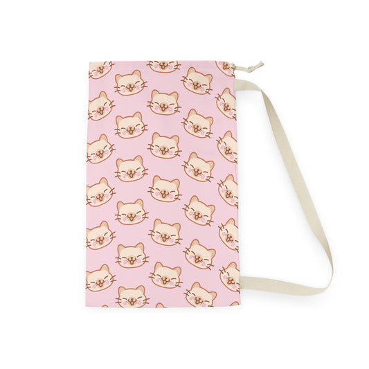Baby Pink Kitty Kat Drawstring Bag