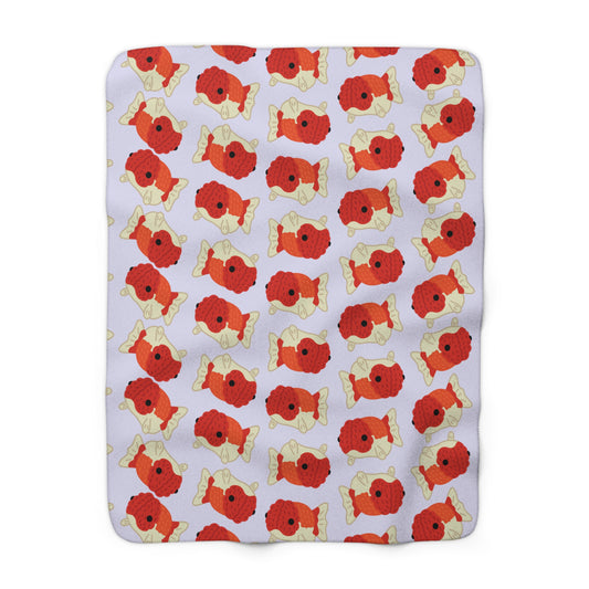 Lavender Chubby Goldfish Cozy Fleece Blanket