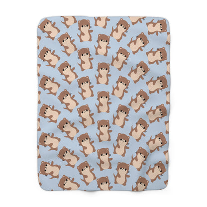 Baby Blue Otter Cozy Fleece Blanket