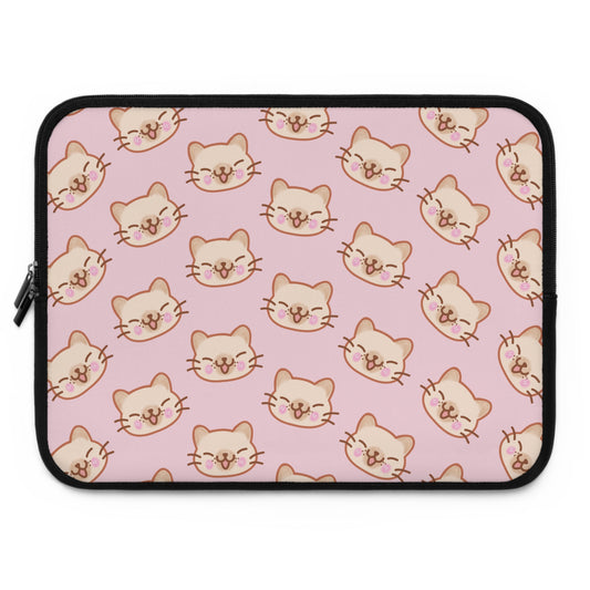Baby Pink Kitty Kat Laptop Sleeve
