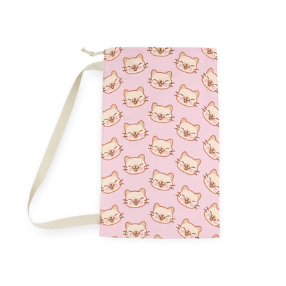 Baby Pink Kitty Kat Drawstring Bag