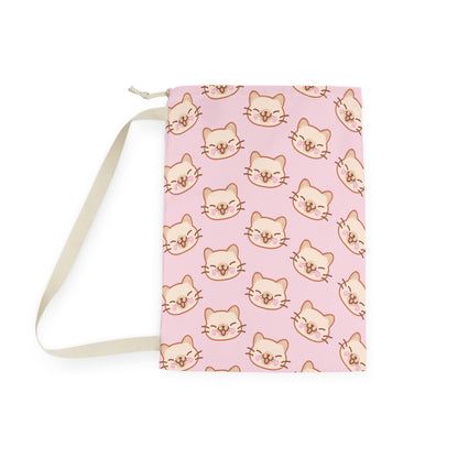 Baby Pink Kitty Kat Drawstring Bag