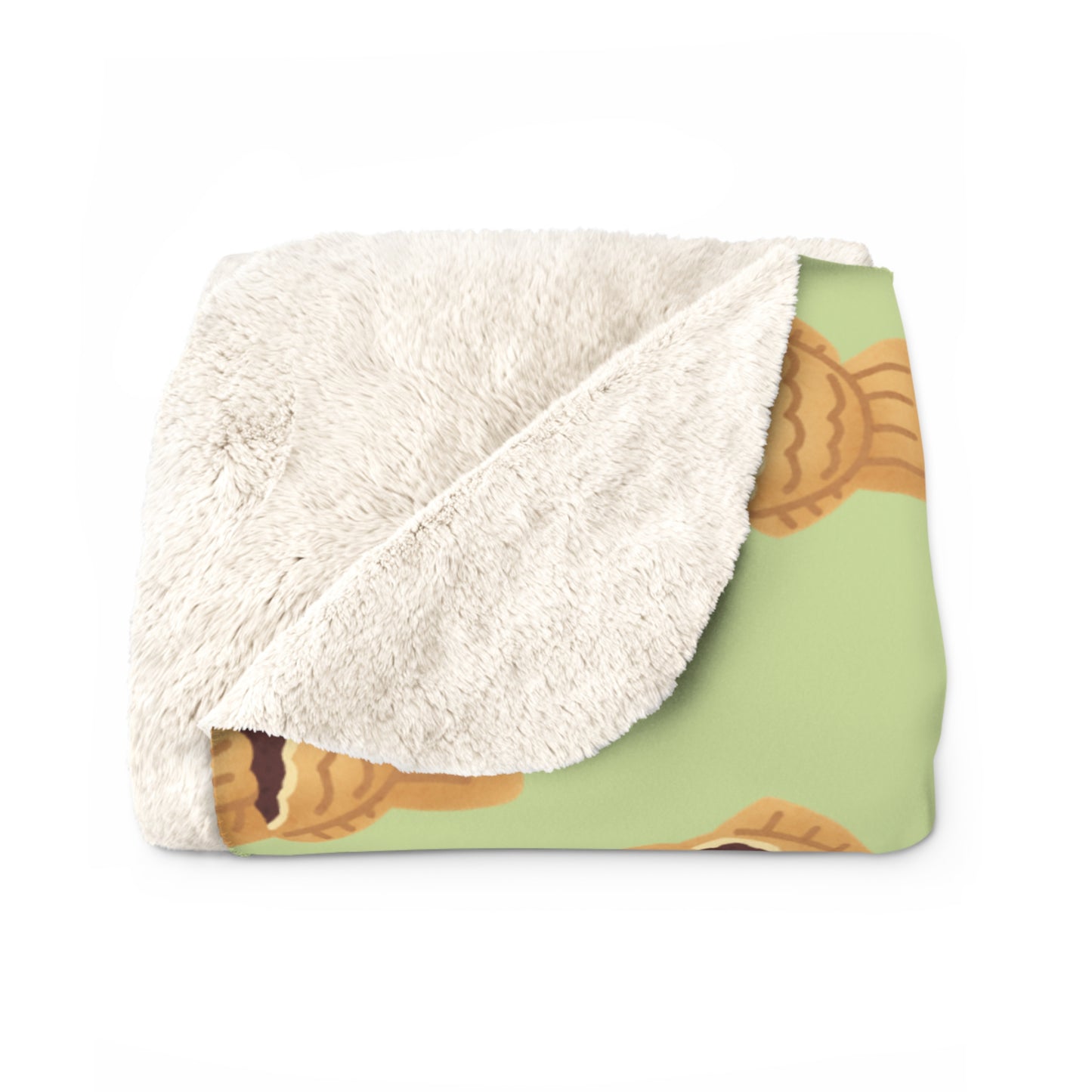 Matcha Green Taiyaki Cozy Fleece Blanket
