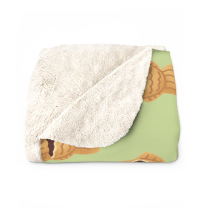 Matcha Green Taiyaki Cozy Fleece Blanket