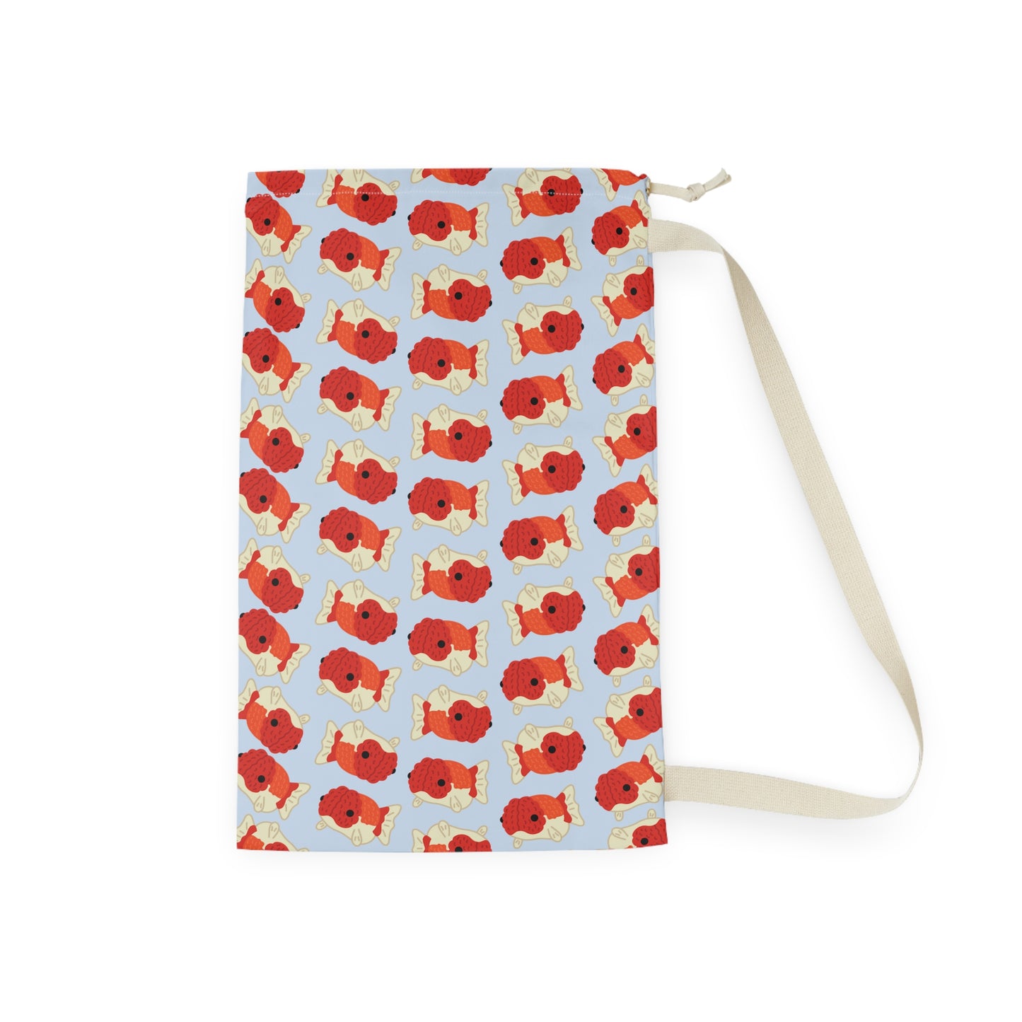 Baby Blue Chubby Goldfish Drawstring Bag